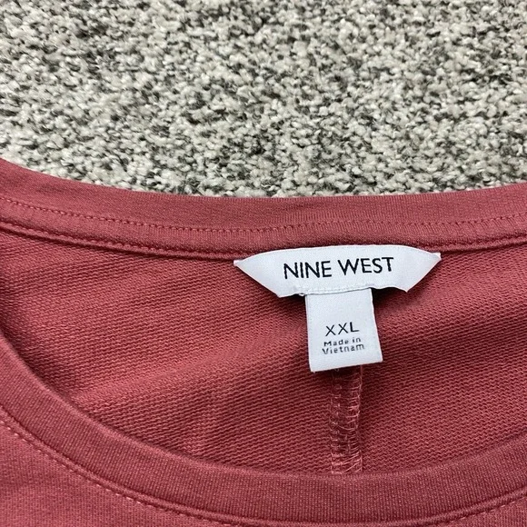 Nine West Dress Women 2xl Tunic Shirt Tie Minimalist Ruffle Sleeveless Classic - Picture 4 of 8